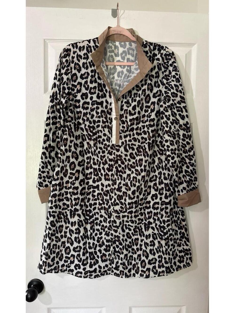 Little Daisy Boutique Leopard Print Dress Medium NWT